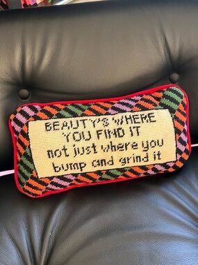 Furbish Studio Needlepoint Pillow Beauty Is Where You Find It